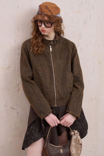 Washed Short Shoulder Jacket