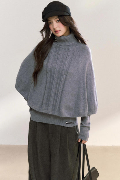 Twisted Turtleneck Sweater