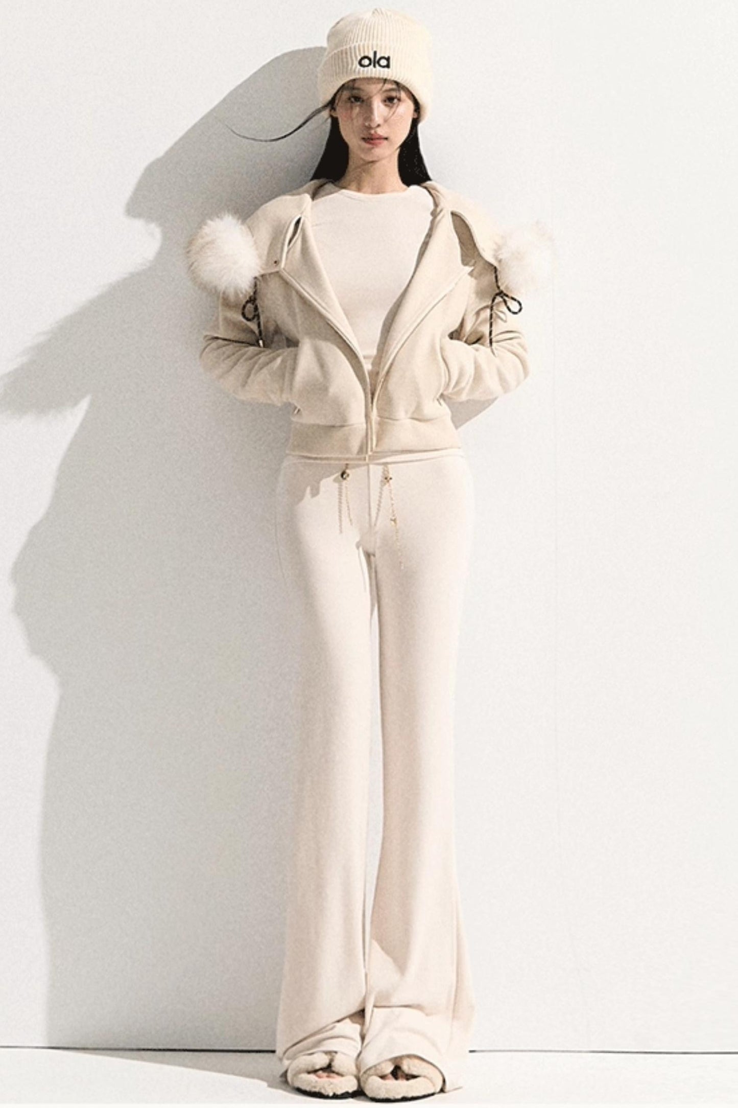 Soft Crew Neck Knitwear Bootcut Trouser Set-Up