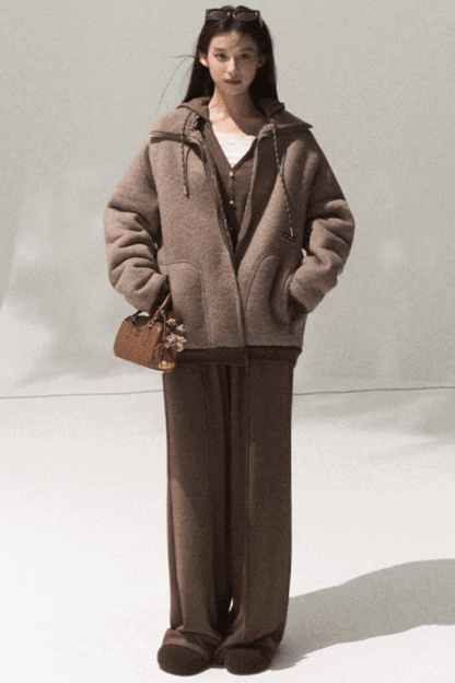 Tears Knit Top & Wide-Leg Pants Set-Up