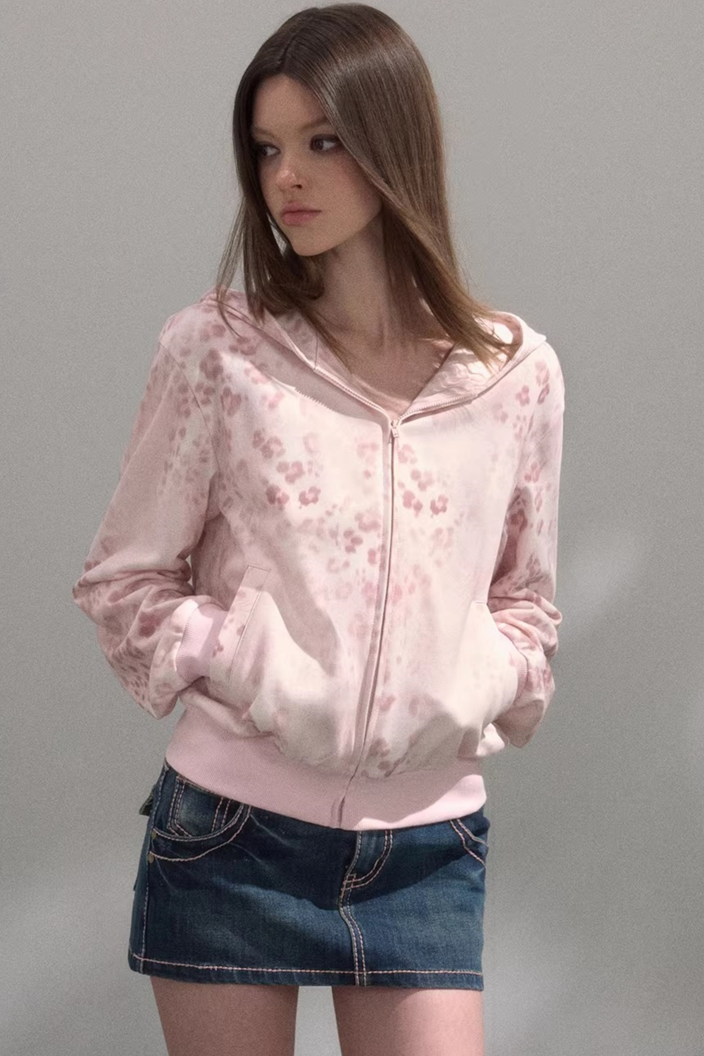 Sweet Printed Hooded Jacket