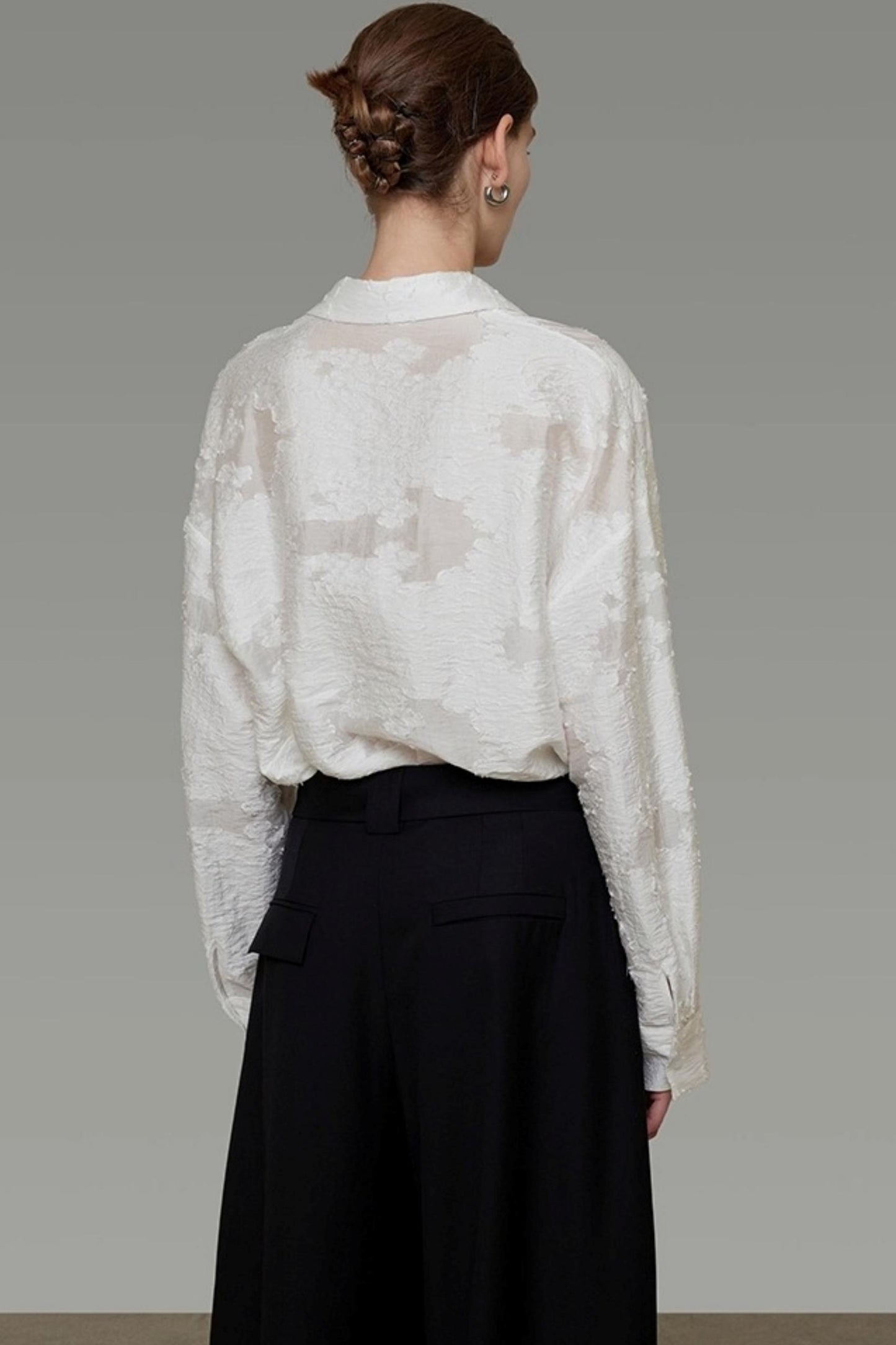 Autumn Jacquard Drape Top