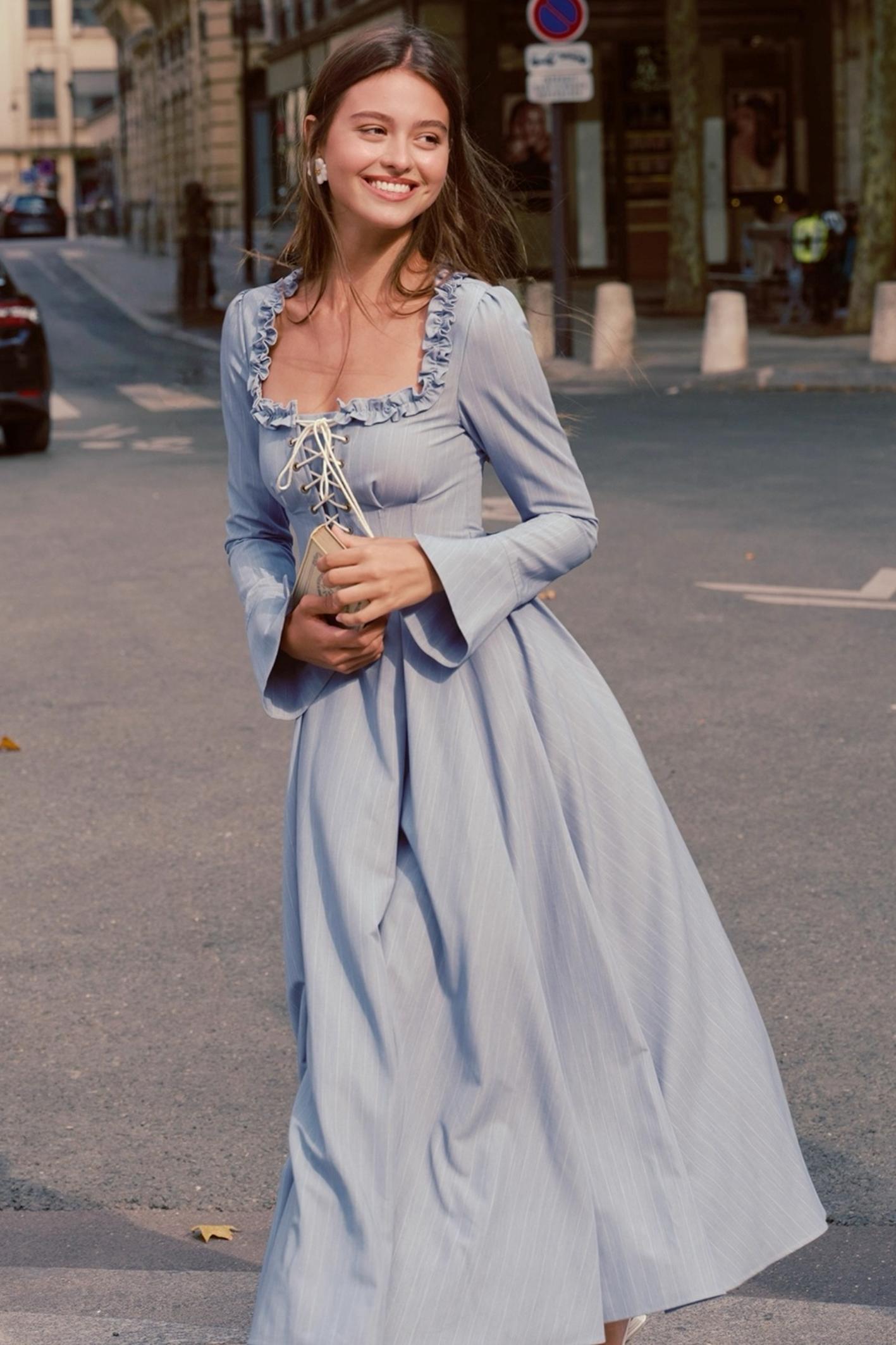 Silhouette Blue Lace Dress