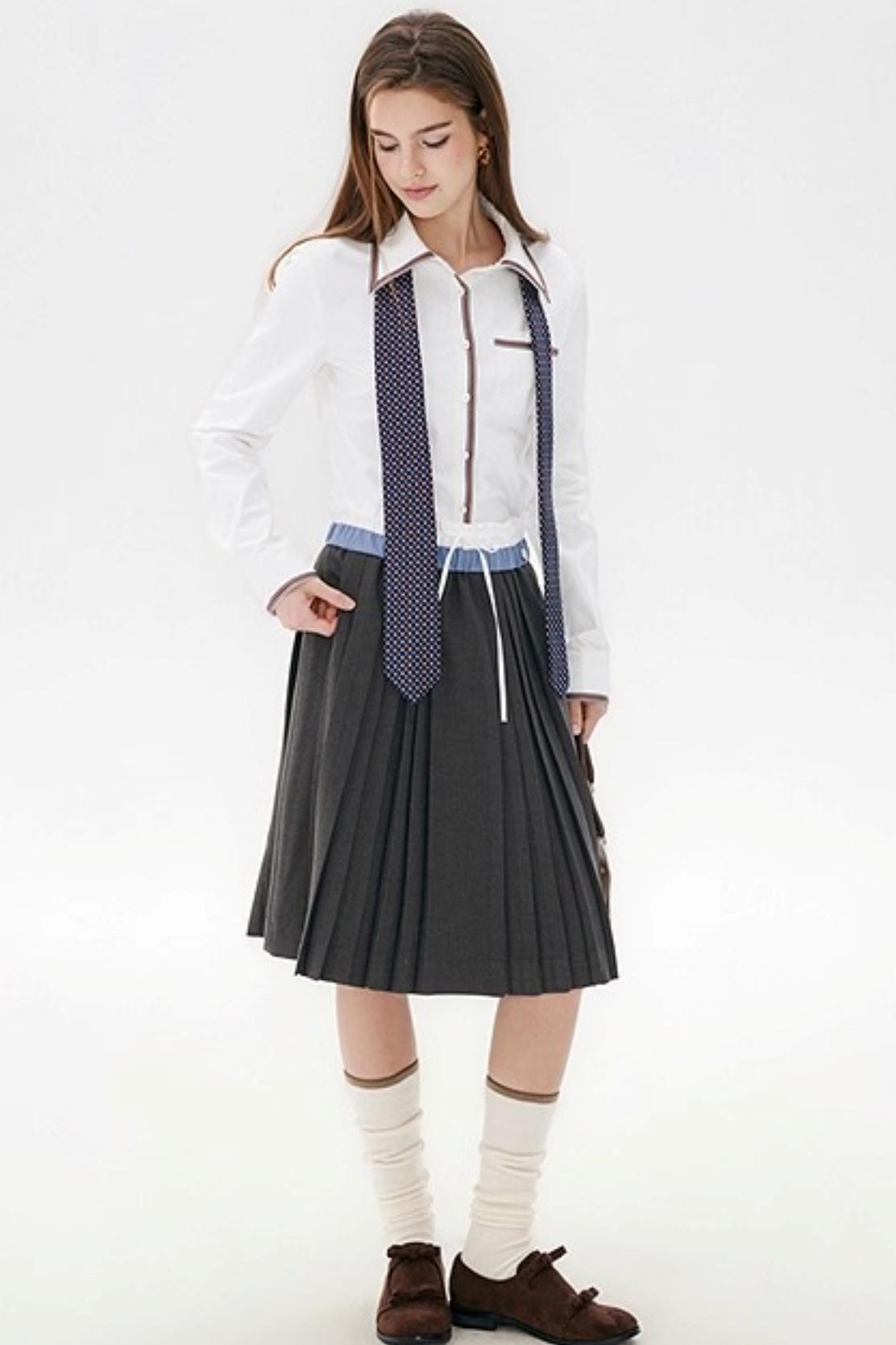 Retro Ribbon Long Sleeve Shirt