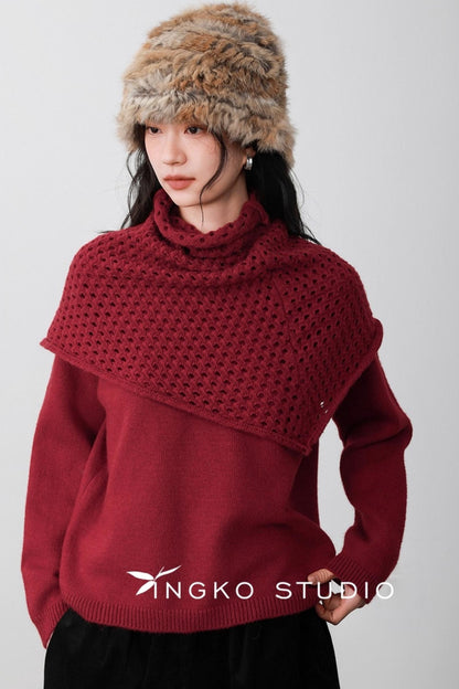 Berry Red Knitted Vest Sweater