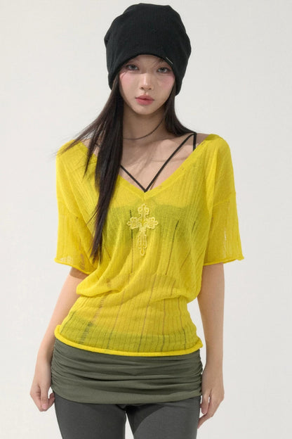Batwing Sleeve Knit Top