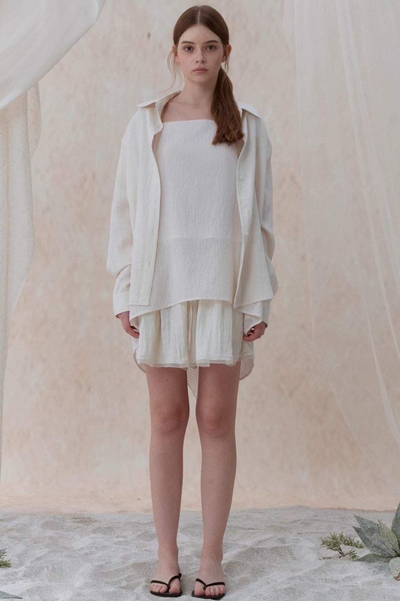 Draped Pearl Stripe Camisole Set-UP