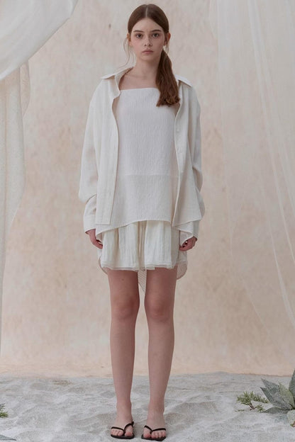 Draped Pearl Stripe Camisole Set-UP