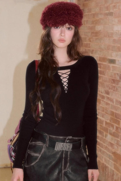 Sweet Strap Slim Knitwear