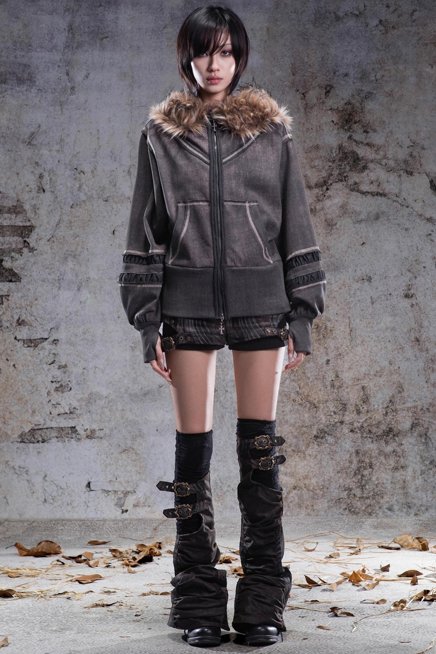 Punk Retro Low-Rise Shorts Set-Up