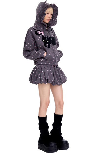 Love Polka Dot Cat Ear Jacket