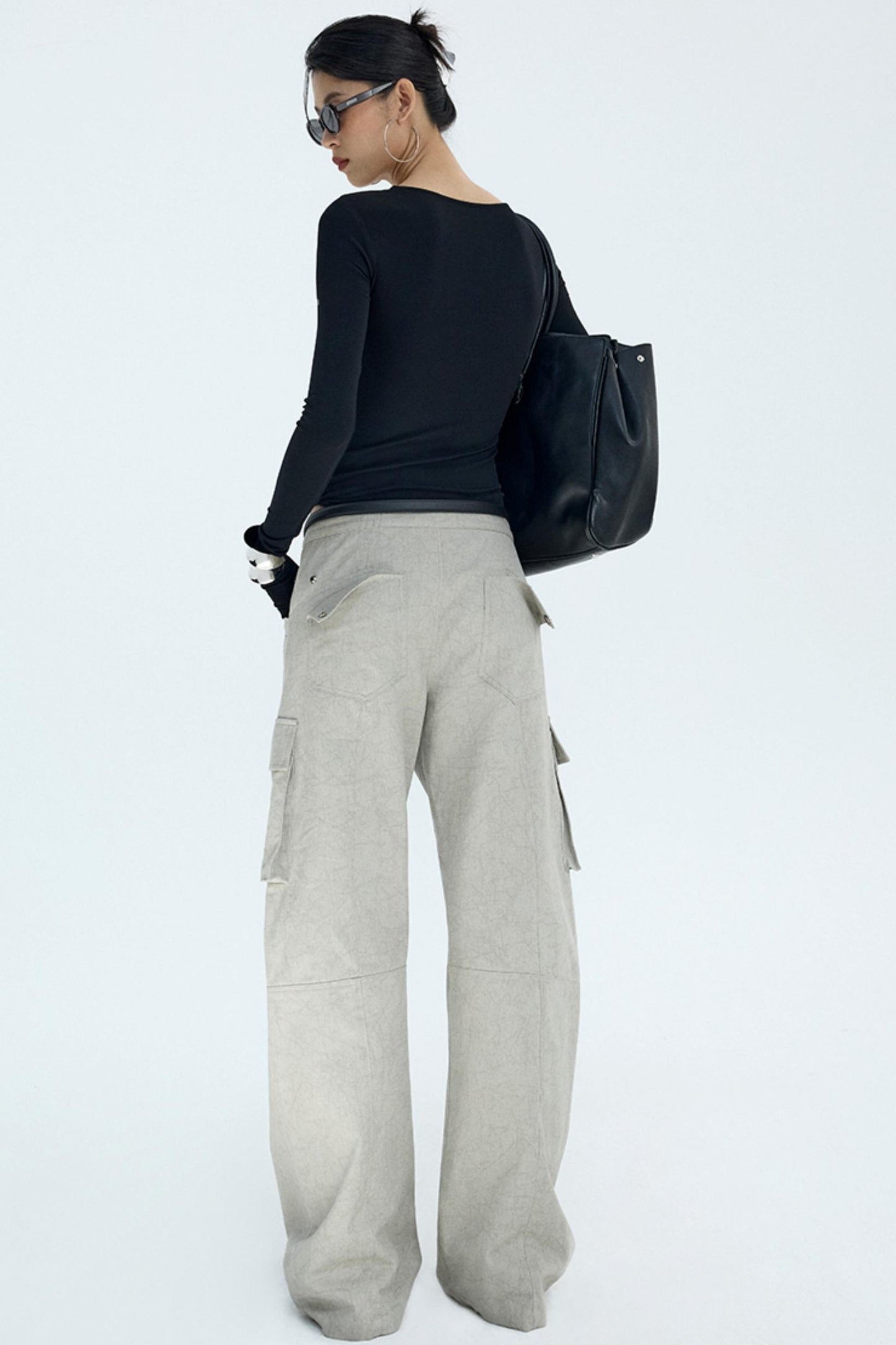 Retro Distressed Glacier Cargo Pants