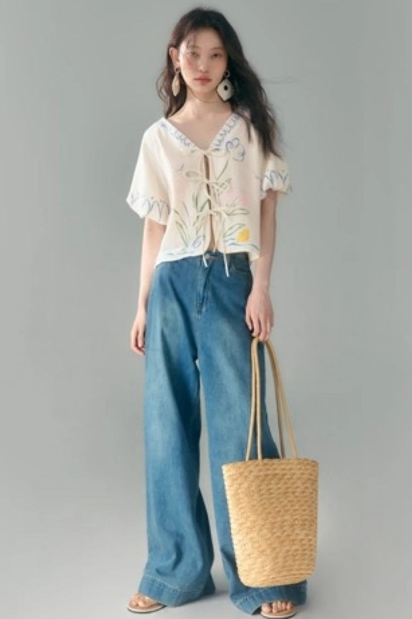 Morning Dew Tulip Tencel Linen Strappy Set-Up