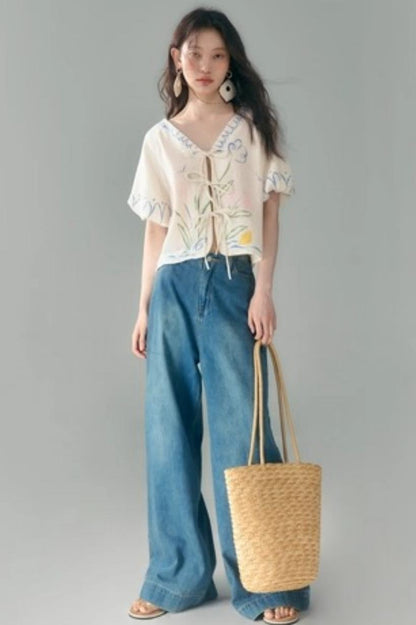 Morning Dew Tulip Tencel Linen Strappy Set-Up