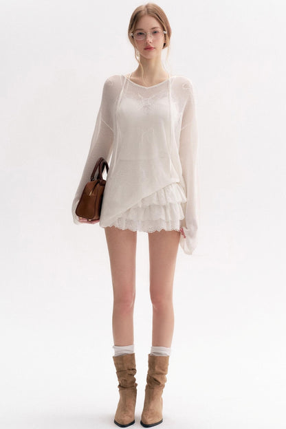 Lazy Bow Knit Cover-up