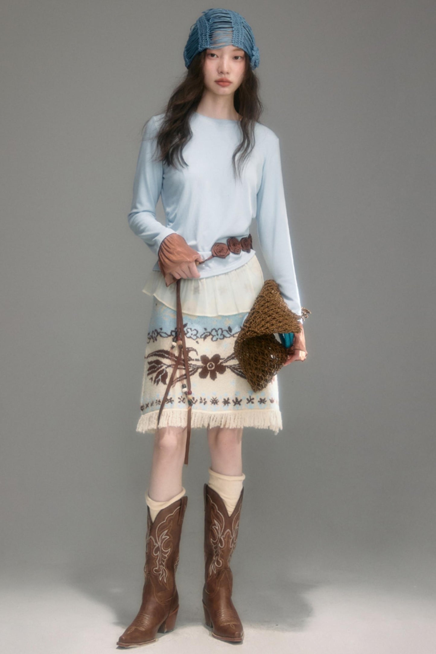 Paradise Jacquard Tulip Cardigan Set-Up