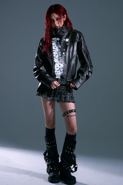 Vintage Distressed Printed Shawn Jacket