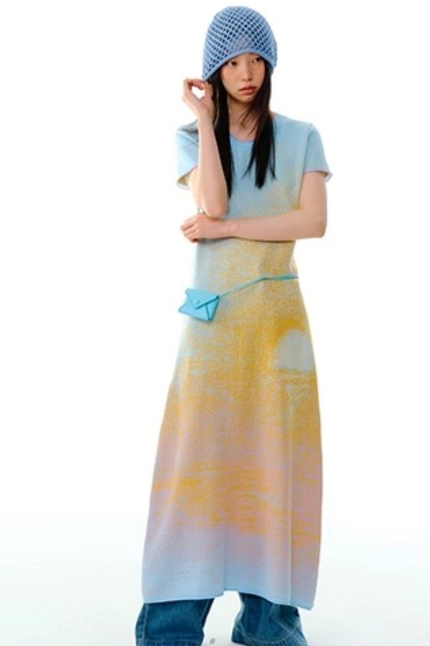 Hand-Painted Knit Dress