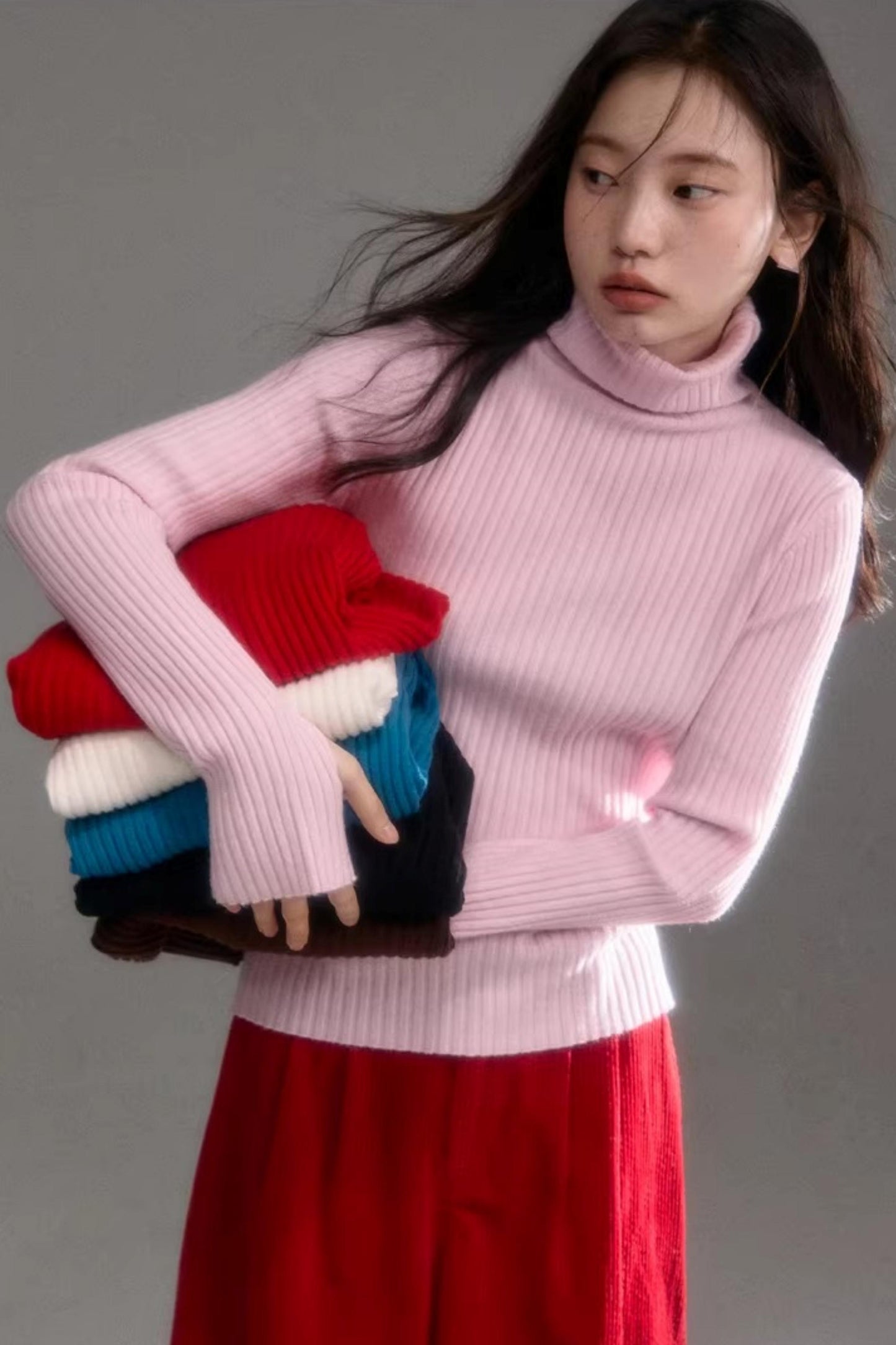 Soft Cloud Ribbed Turtleneck Sweater