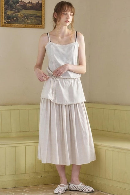 Retro Loose A-Line Stripe Skirt