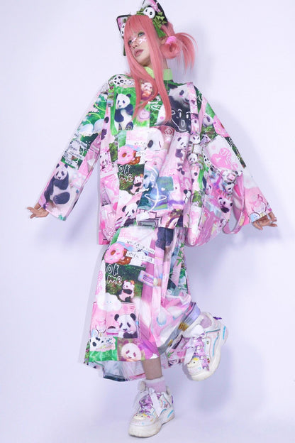Panda Collage Printed Tang Top