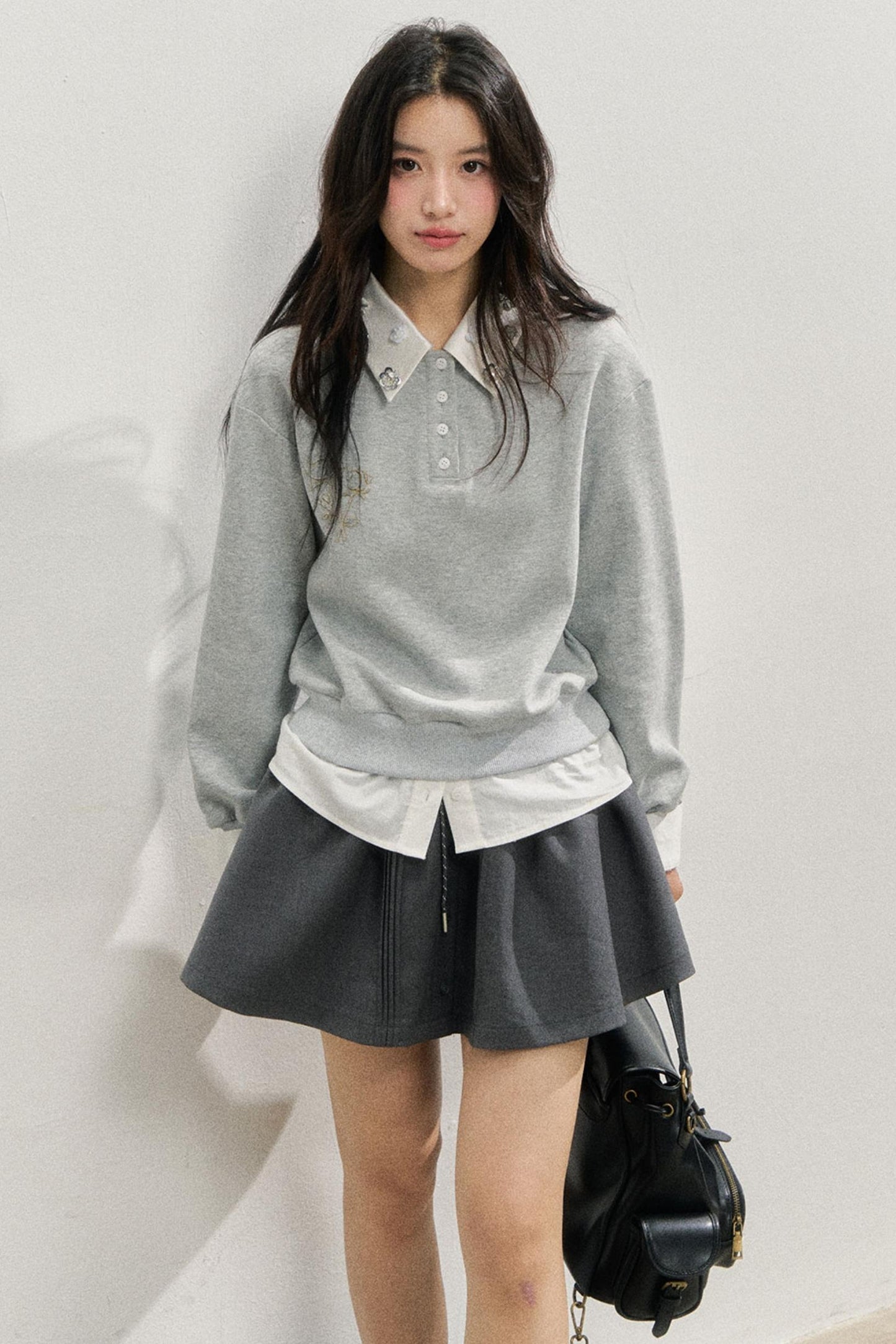Gray Rose Sweatshirt