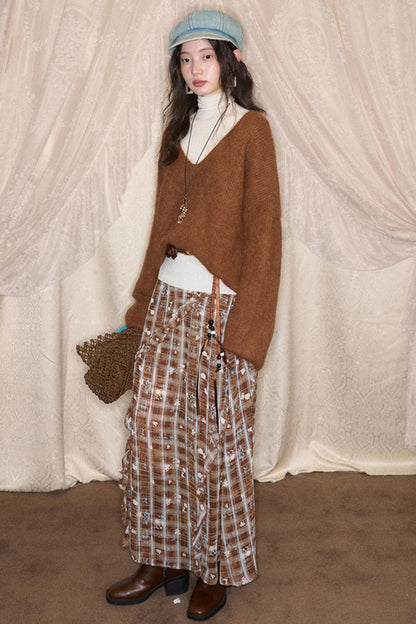 Wilderness Vintage Floral Print Skirt