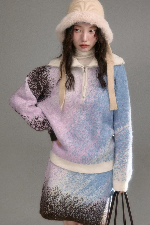 Gradient Wool Blend Winter Set-Up