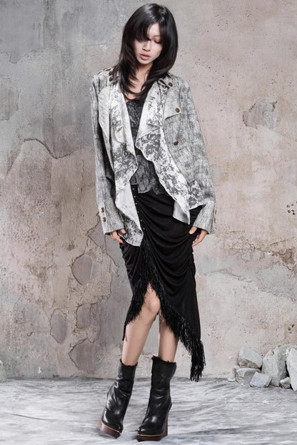 Patchwork Knit Skirt