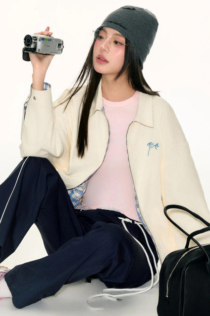 Strappy Blue Plaid Jacket Set-Up