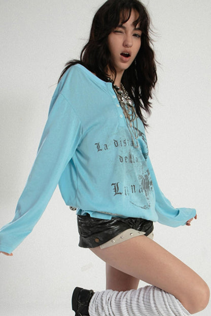 Loose Fit Slouchy Long Sleeve T-Shirt