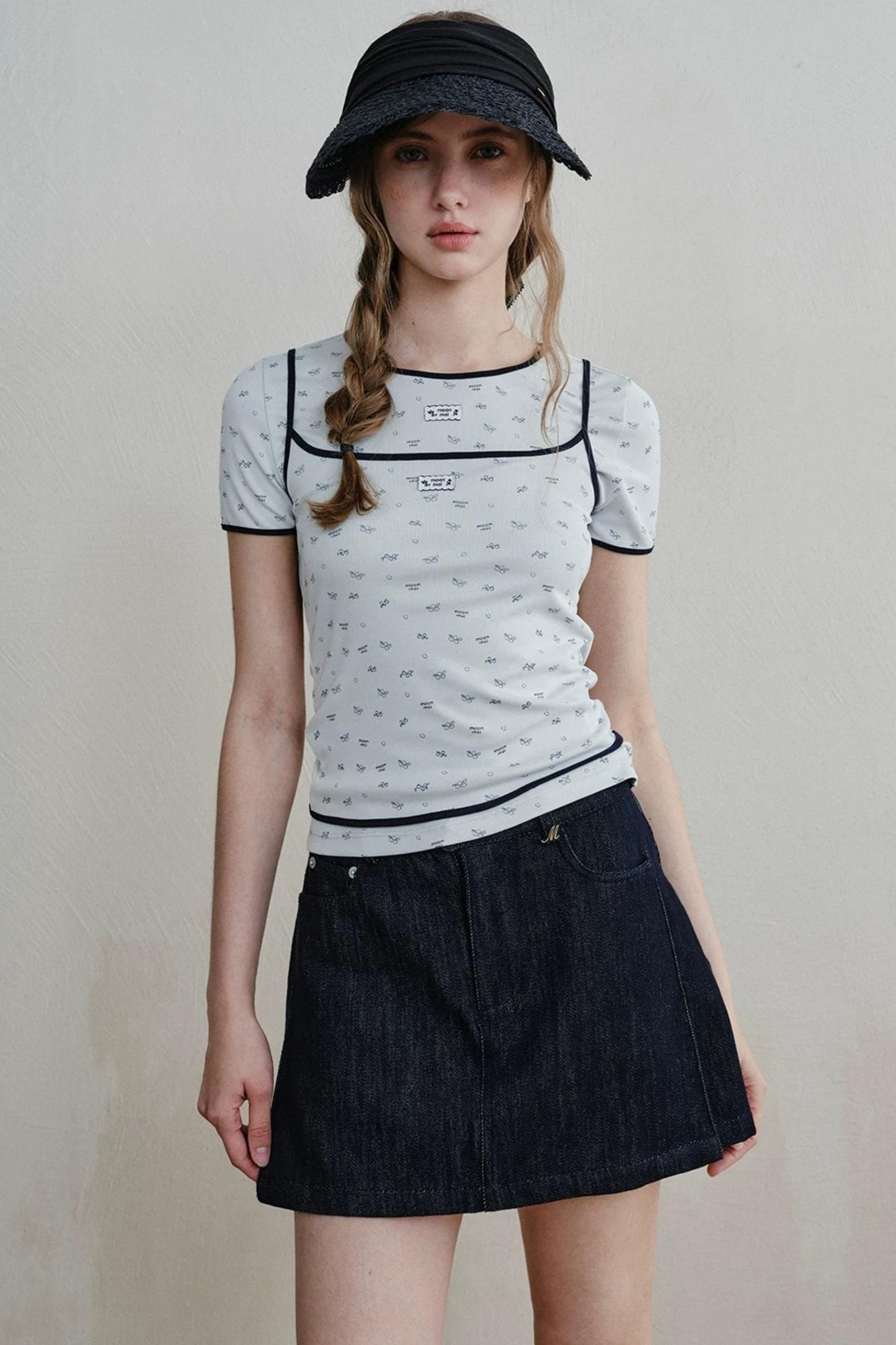 Retro Denim A-Line Skirt