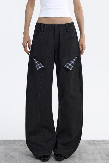 Deconstructed Matte Black Cargo Pants