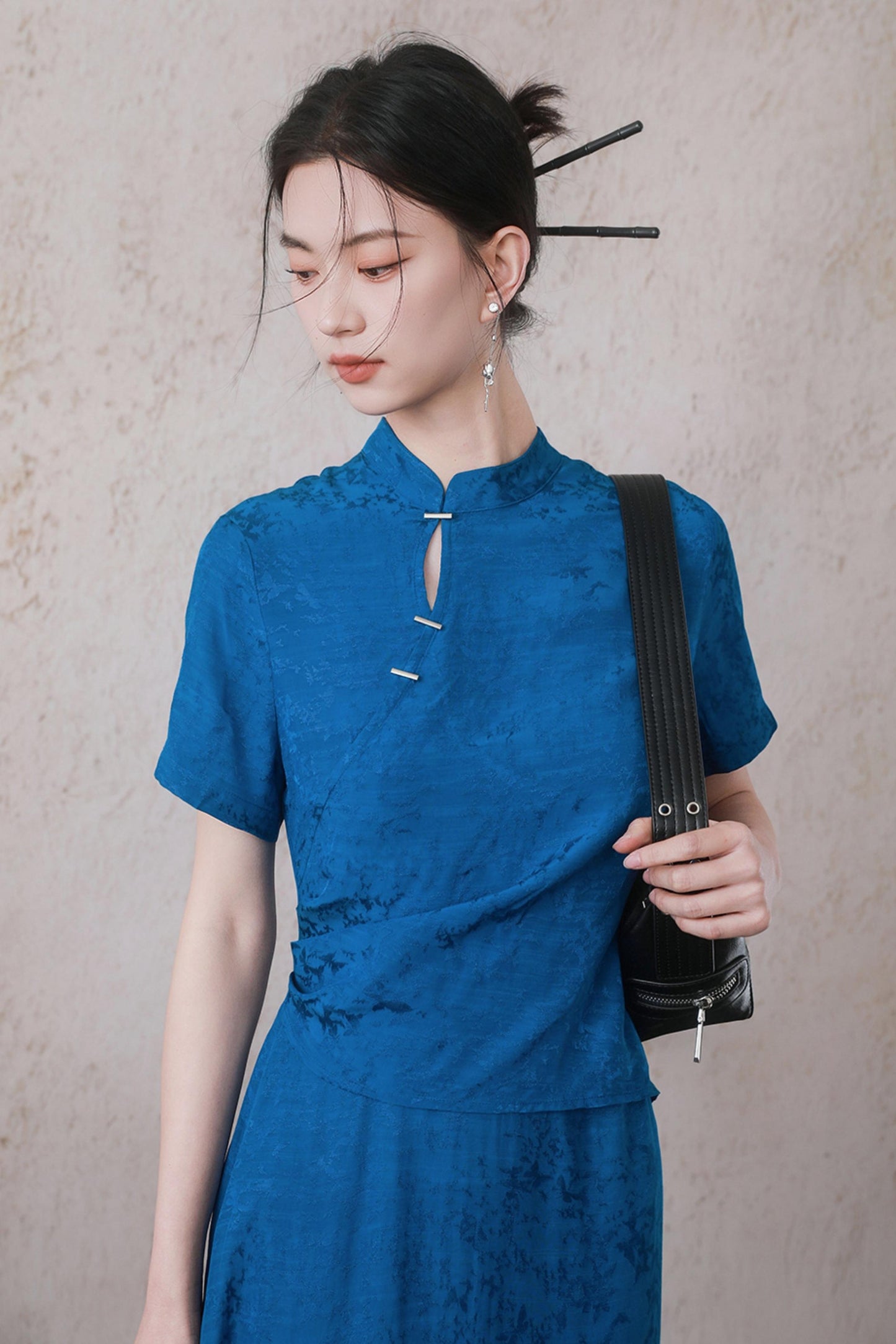 Blue Drawstring Dress