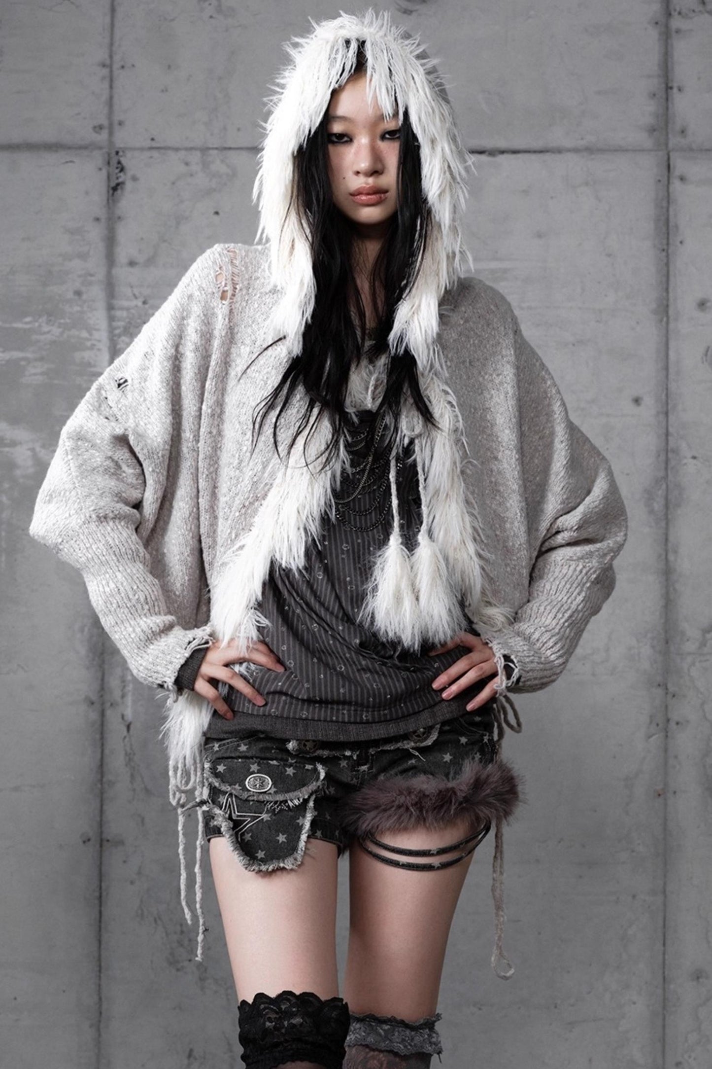 Lazy Vintage Hooded Sweater Coat