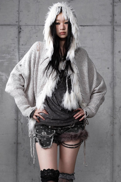 Lazy Vintage Hooded Sweater Coat