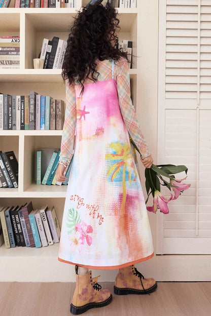 Colorful Printed Camisole Slip Dress