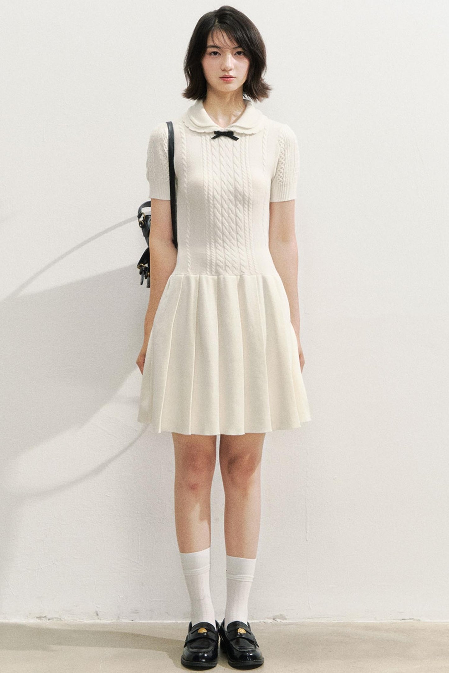 Slim Knit Pleated Dress