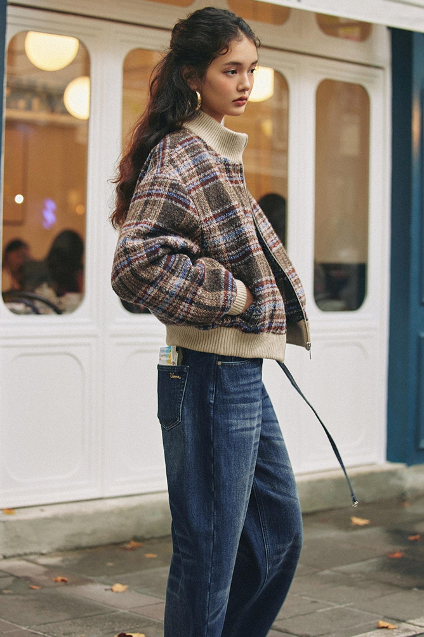 American Retro Plaid Wool Coat