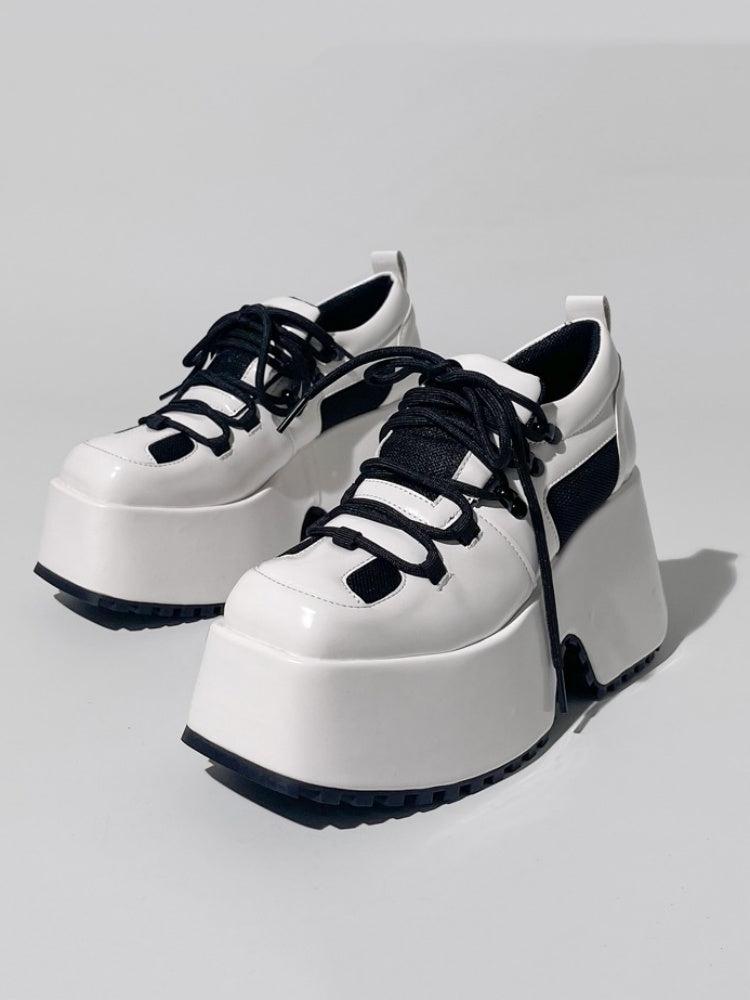 Derby Square Toe Lace Up Platform Shoes