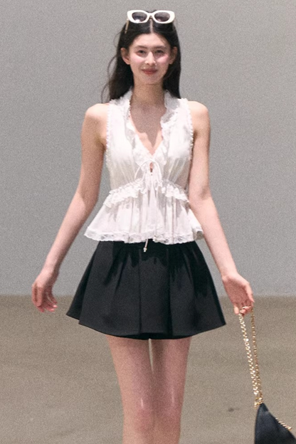 Hidden Petals Silk Lace Top