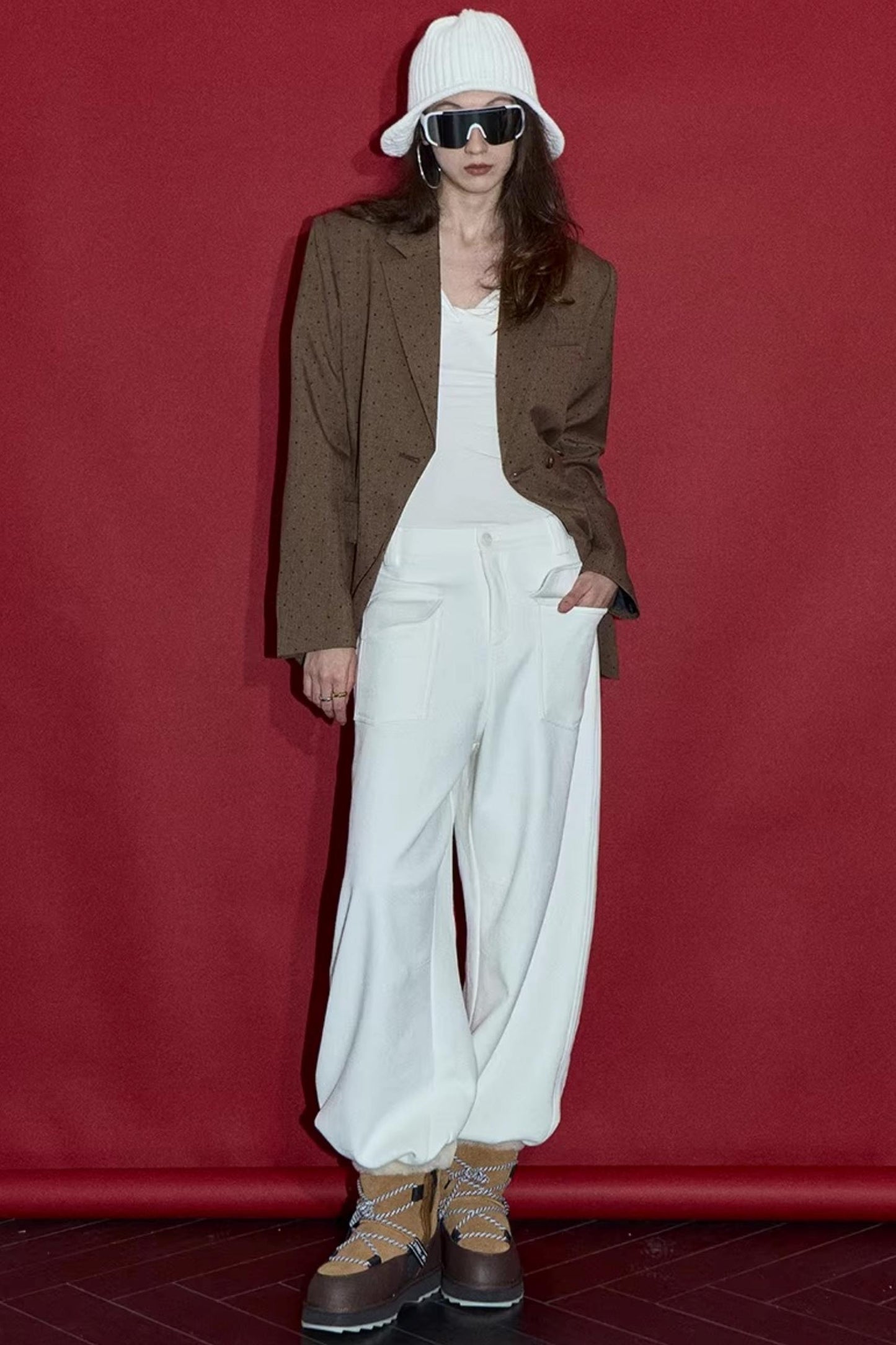 Brown Red Polka Dot Jacket