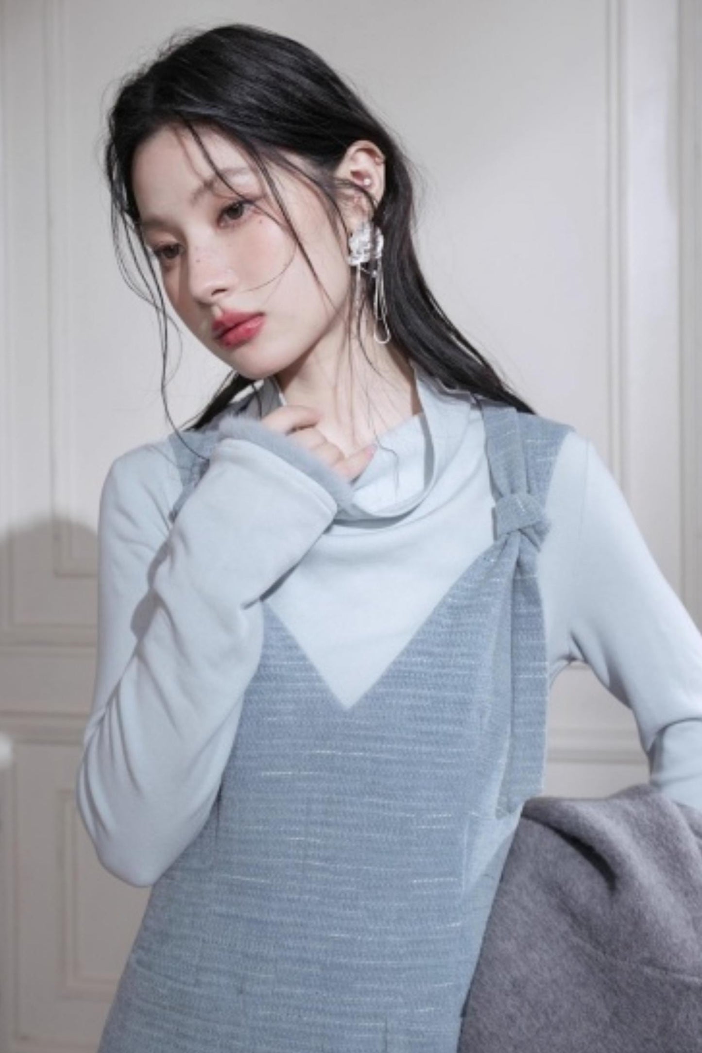 Moonlight Wool Cuff Collar Top