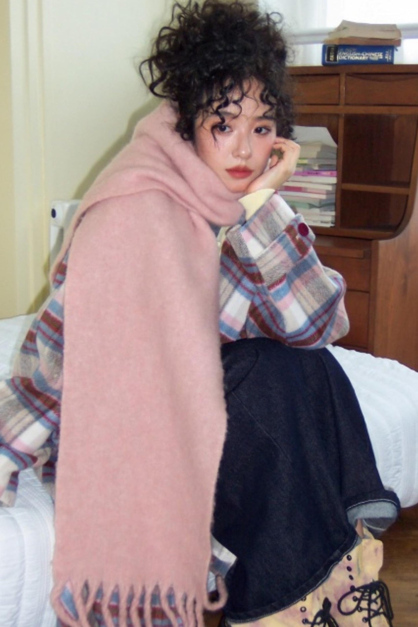 Mist Color Velvet Scarf