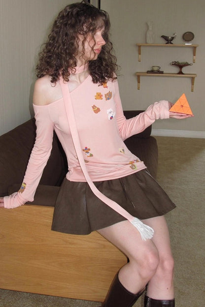 Vintage Distressed Leather Skirt