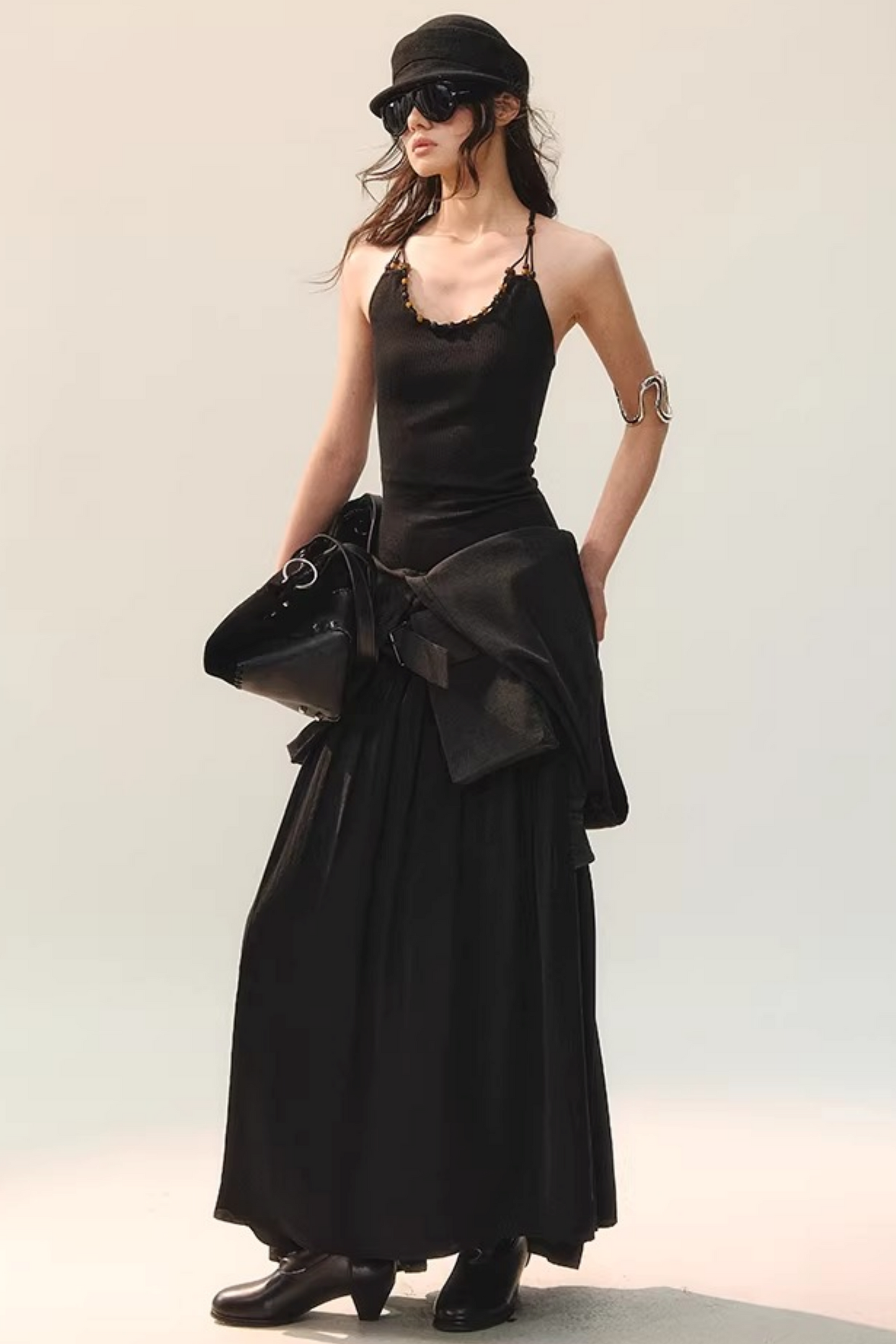 Ink Tone Belted Dress