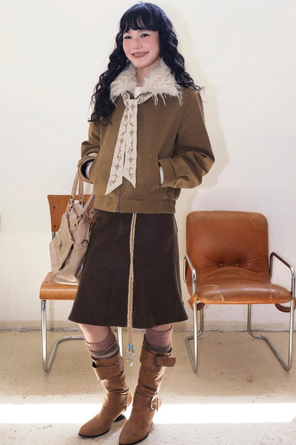 Before Sunrise Fur Collar Jacket