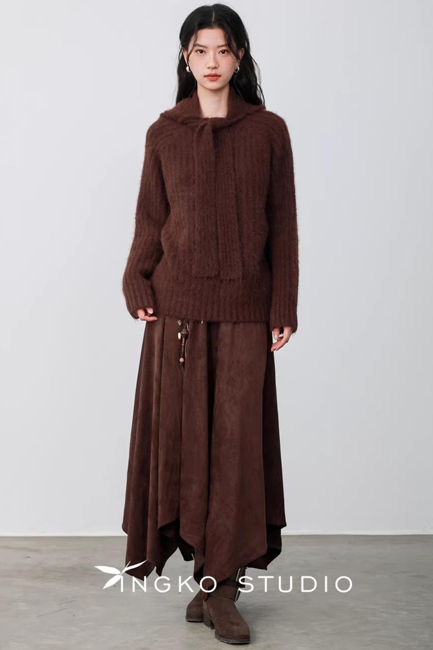 Hollow Cocoa Hood Sweater