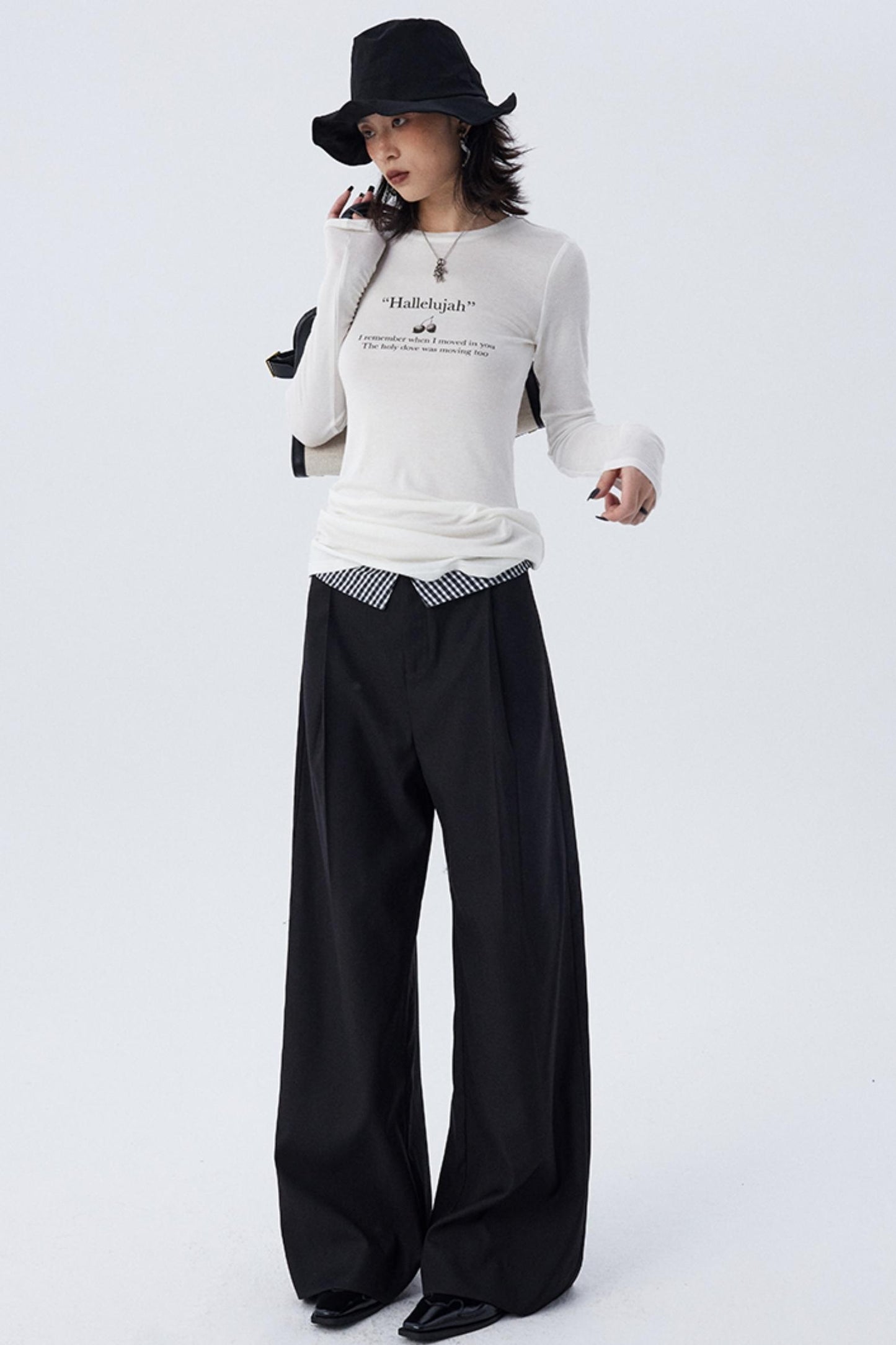 Schmales, bedrucktes Baselayer-Top mit Schleife