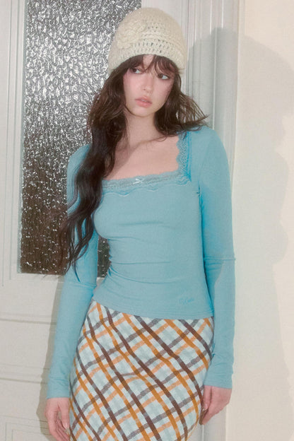 Long Sleeve Lace T-Shirt